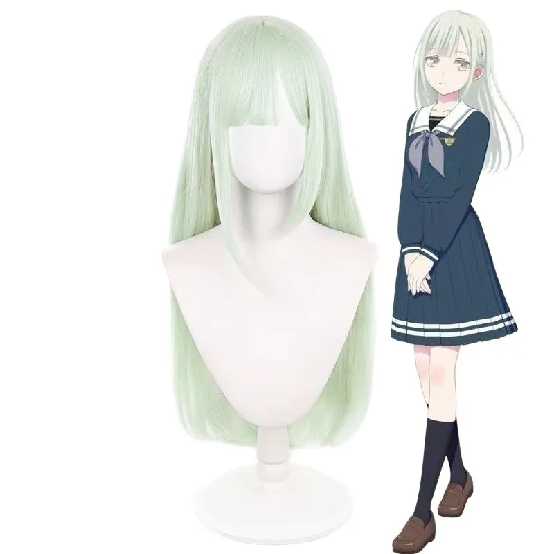 

1 piece blue diagonal split long straight bangs wig for BanG Dream! It's MyGo! Mitsuha Aoi
