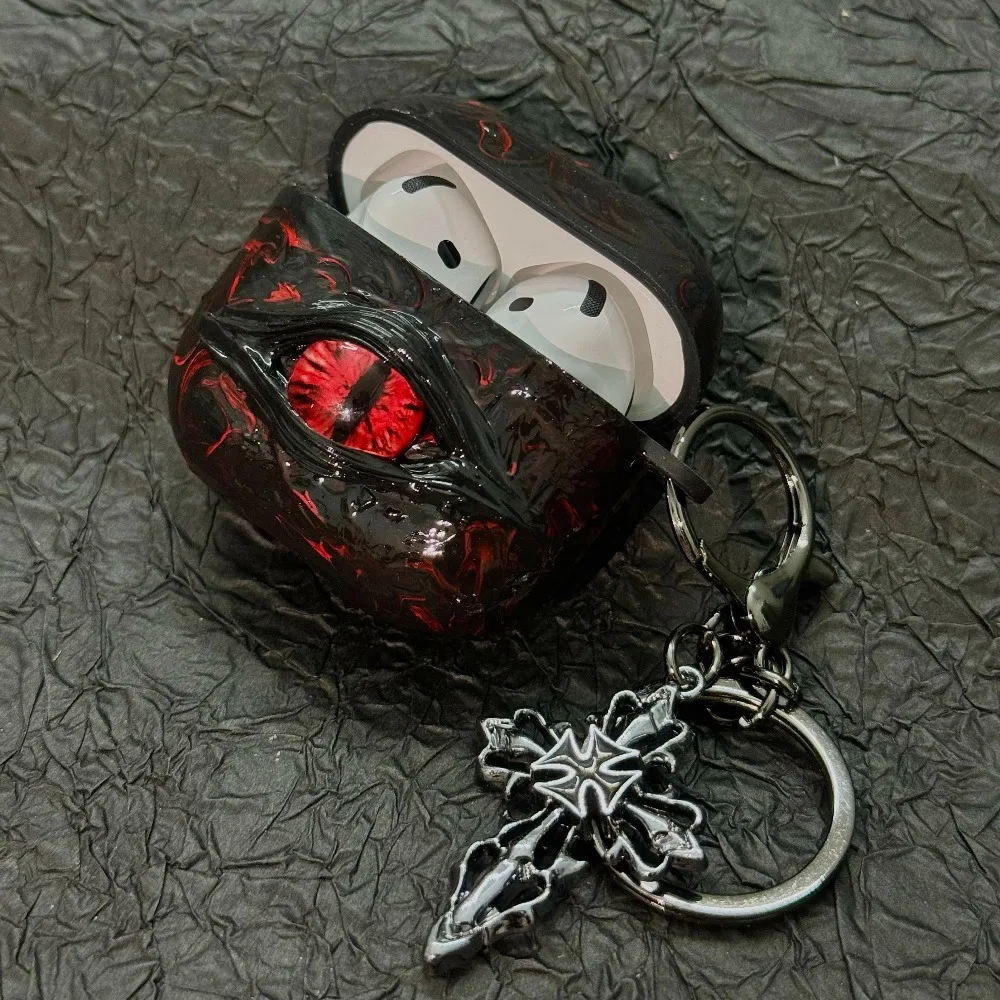 For Airpods Pro1/2 Cthulhu's Eye Earphone Case Airpods 4 Wireless Bluetooth Blood Red Night Light TPU Earphone Protective Case view 4