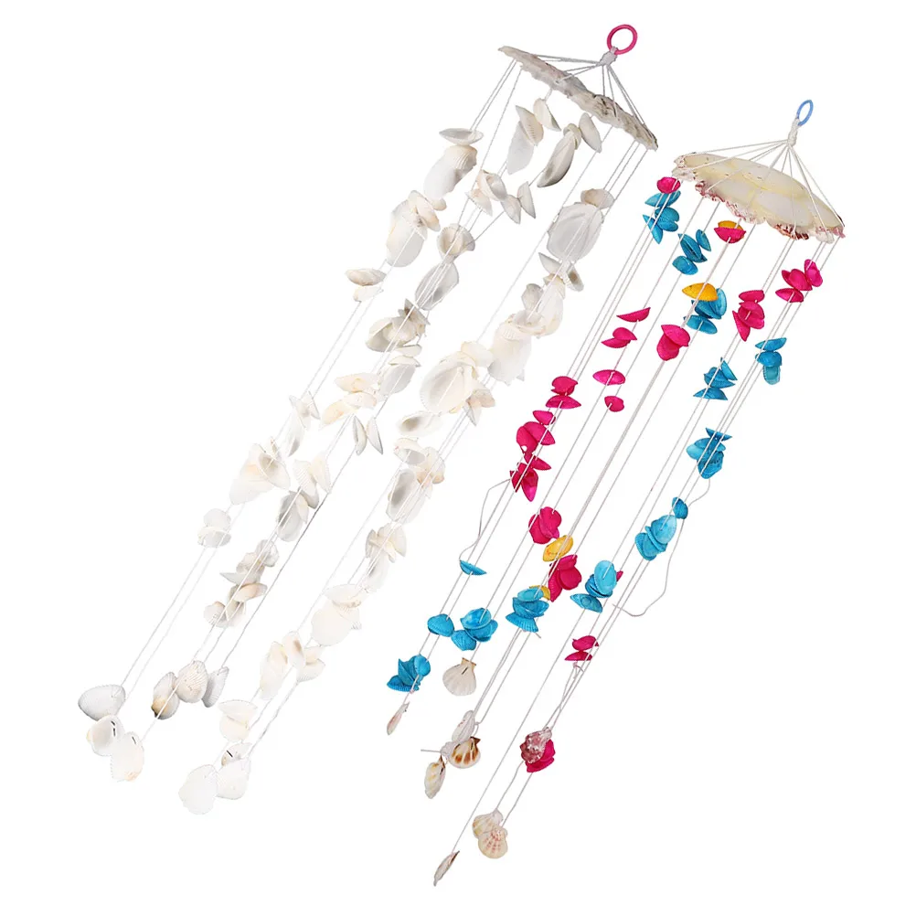 

1 set Seashell Wind Chimes White Decorative Doors Windows Hanging Courtyard Indoor Lovers Garden Decoration
