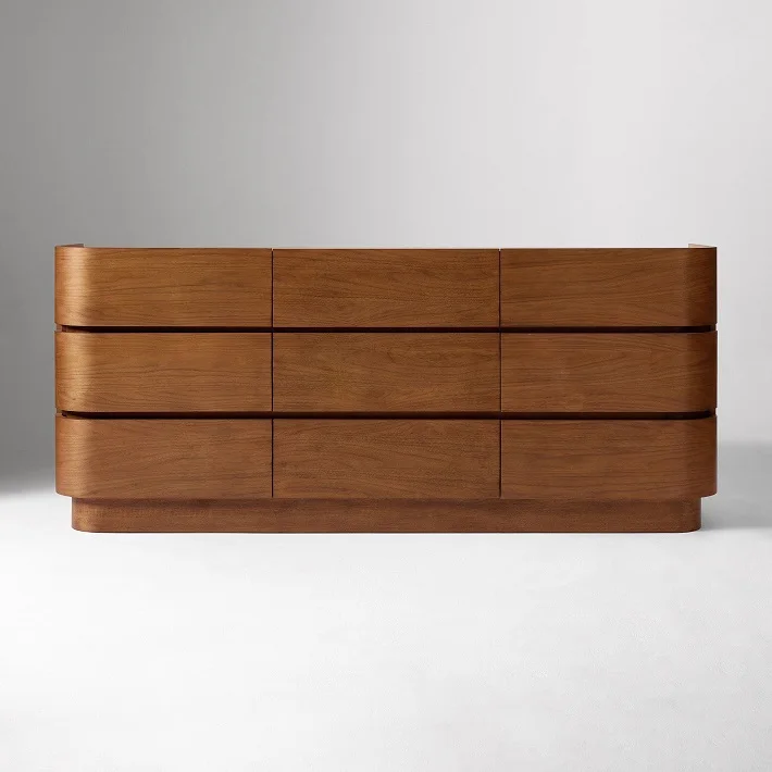 Modern luxury solid wood color 9 drawer dresser bedroom cabinet furniture