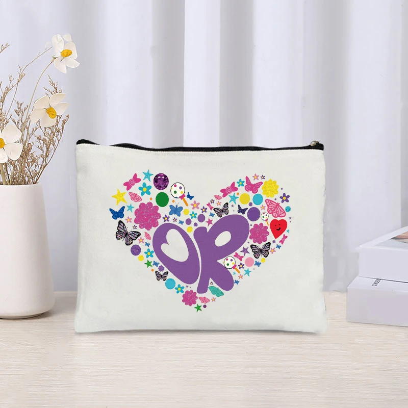 Love Butterfly Cosmetic Cloth Bag Travel Toilet Kits Aesthetics Makeup Pouches Organizer Cute Pencil Case Small Wallet Purse