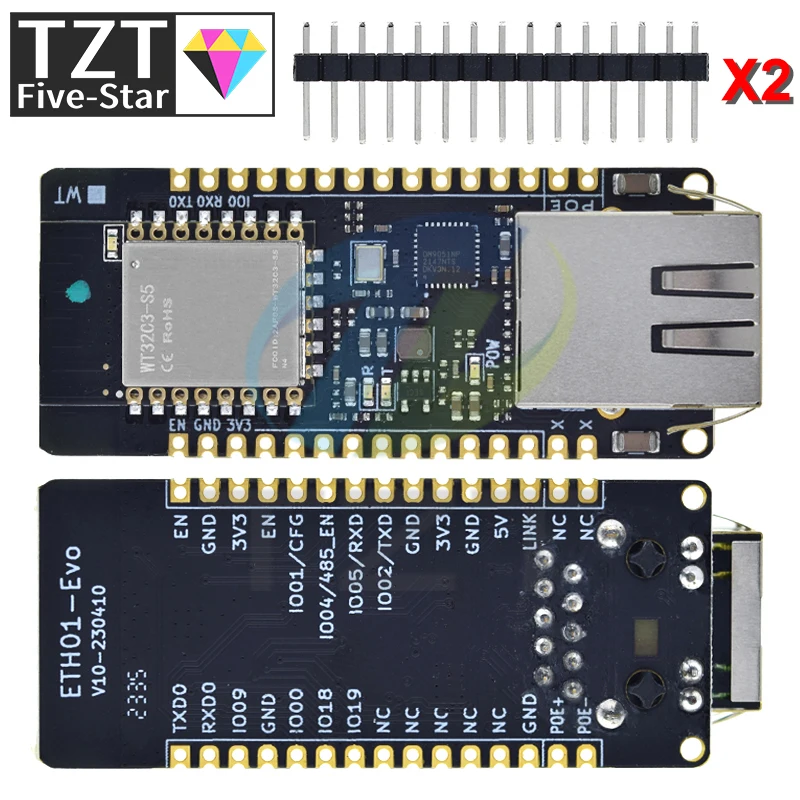 TZT ETH01-EVO ESP32-C3 وحدة واي فاي بلوتوث إيثرنت 3 في 1 بوابة إنترنت الأشياء المحدثة WT32-ETH01 #3