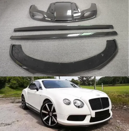 

Real Carbon Fiber Body Kit For Bentley Continental GT 2012-2014 4.0/6.0 Front Bumper Lip Rear Trunk Diffuser Spoiler Side Skirt