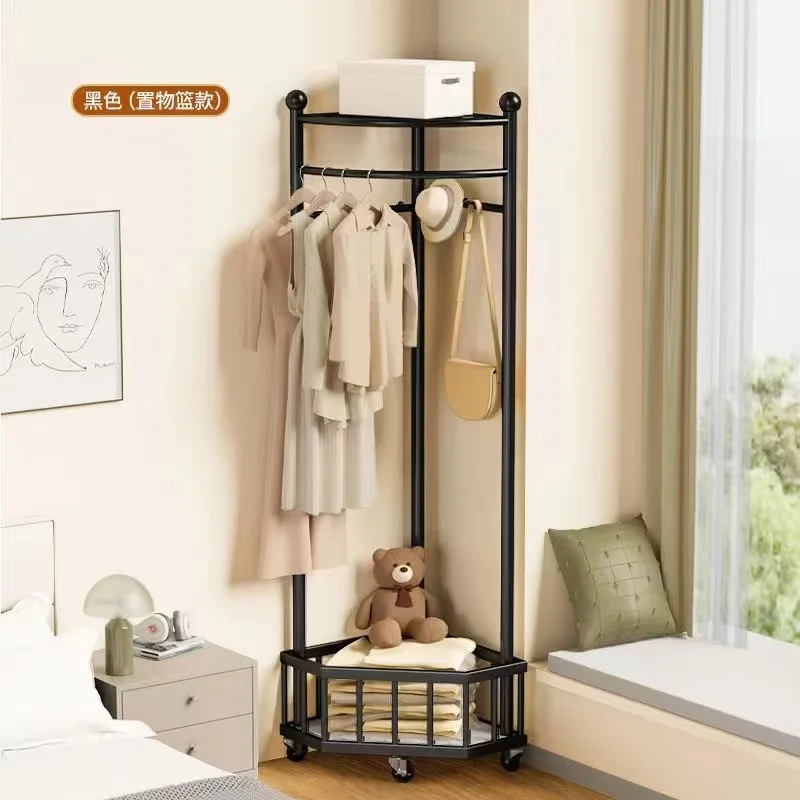 Corner Hall Tree Industrial Corner Coat Rack with Hooks and Storage Shelf for Entryway Hallway Corner Organizer with Shoes Rack