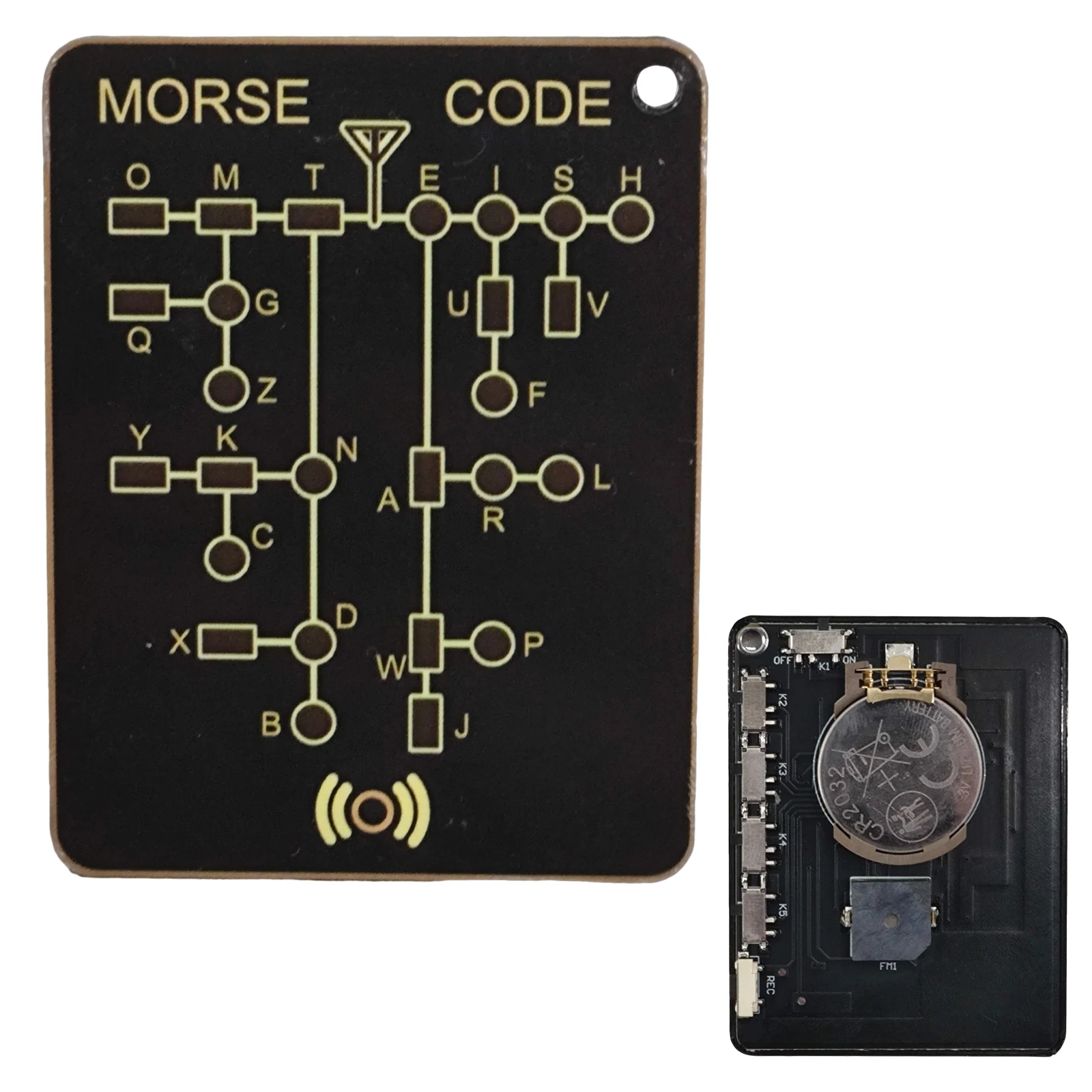 Trendy Design Morse Code Cards Unique Practical Function Training Card with Interactive LEDs & Signal Button for Adult Telegraph