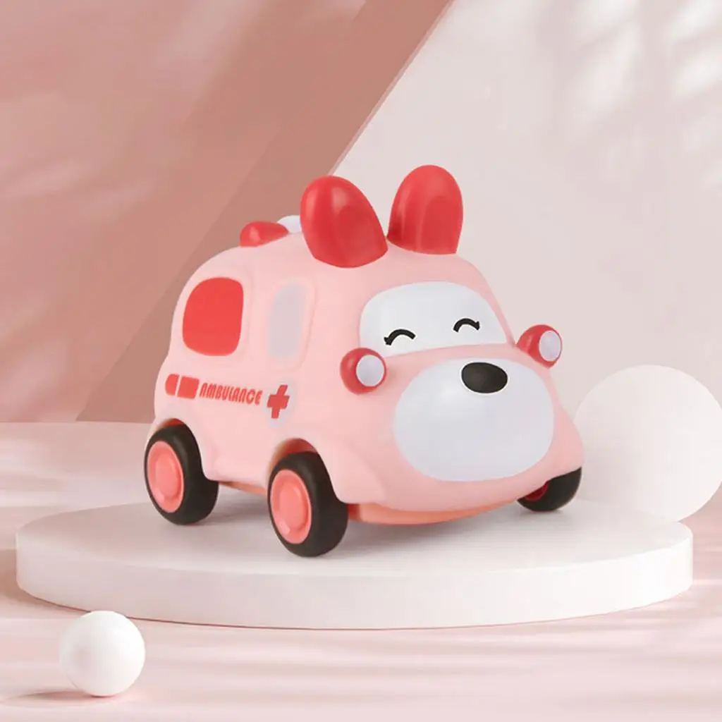 Toddler Soft Car Toys for 1-3 Baby Boys Pull Back Vehicle Trucks Cartoon Animal Model Educational Kids Gift