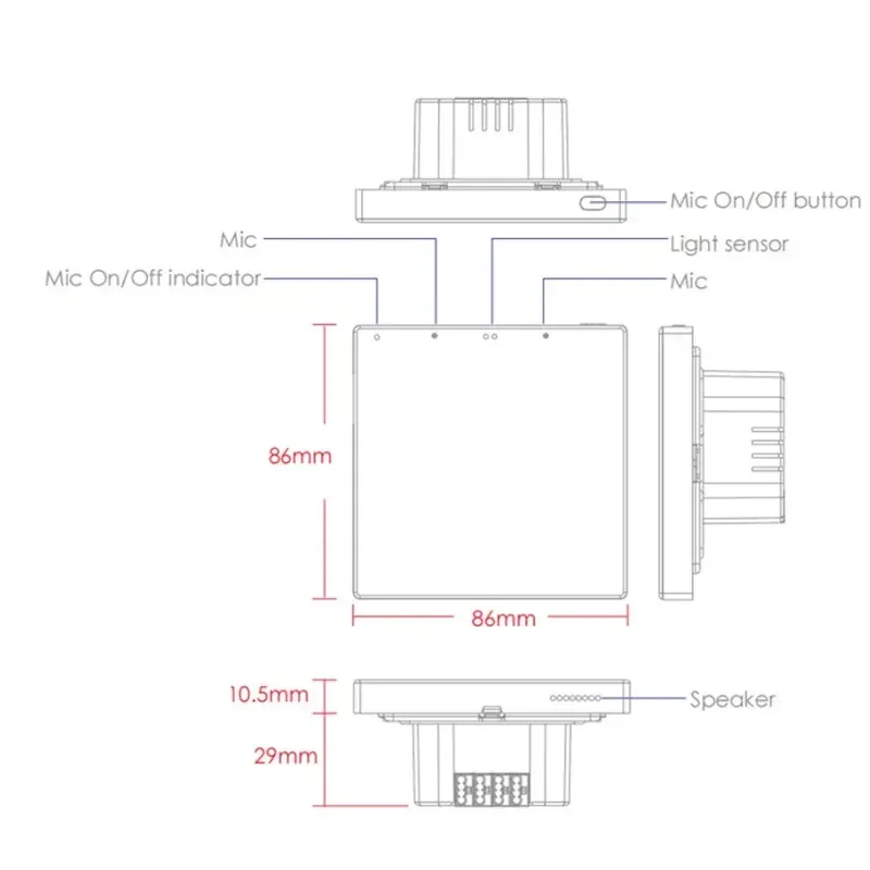 4 Inch Smart Home KNX Control Panel KNX Central Switch Wall  Smart Home syetem  POE