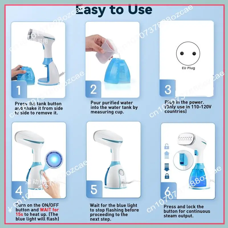 ماكينة كي بالبخار المحمولة بقابس الاتحاد الأوروبي A26P، مكواة بخار الملابس الكل في واحد للاستخدام المنزلي