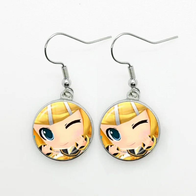 Project Sekai‌ ‌PJSK‌ Anime Drop Earrings Rin/Len Round Jewelry For Women Girls Gift