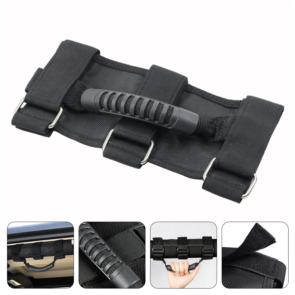 

UTV Grab Handles Offroad Interior Roof Cage Pull Handle Non Slip Triple Straps Secure Comfortable
