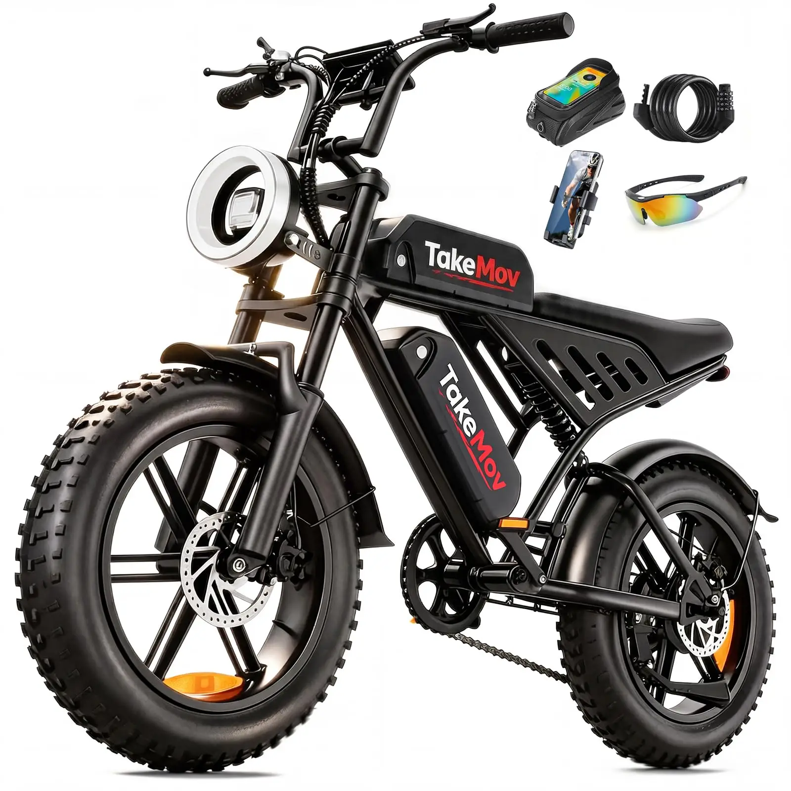Electric Bike for Adults, 1500/2000W Peak E-Bike, 48V 15/25/50Ah Removable Battery, 60/80/160 Miles Range, 20" Fat Tire All-Terr image 2
