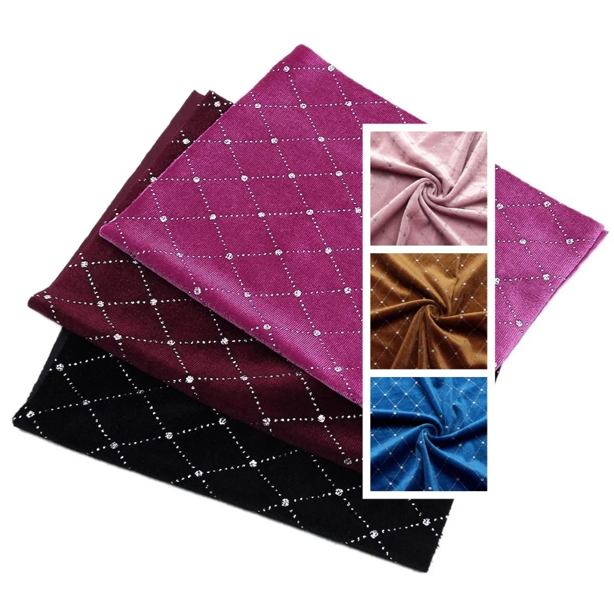 Elastic Velvet Striped Gold Velvet Hot Silver Fabric Sewn Cheongsam Dress Fabric DIY Handmade Pillow Cover Home Fabric