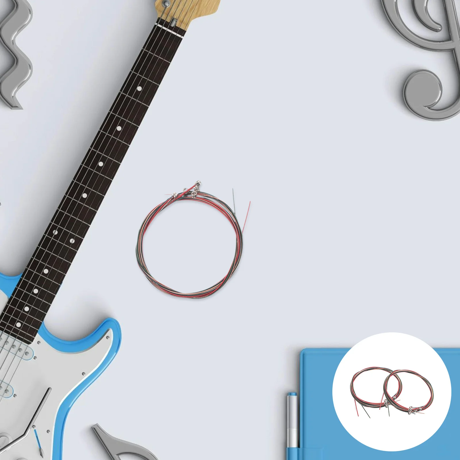 

Colored Guitar Strings Steel String Acoustic Guitar Replacement High Tensile Strength Bright Tone Easy Install Kit For Folk