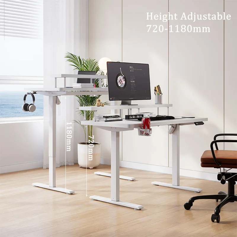 Hot Selling Modern Stainless Steel Bedroom Office Ergonomics Electric Height Adjustable One Motor 2-Stage Computer/Gaming Desk