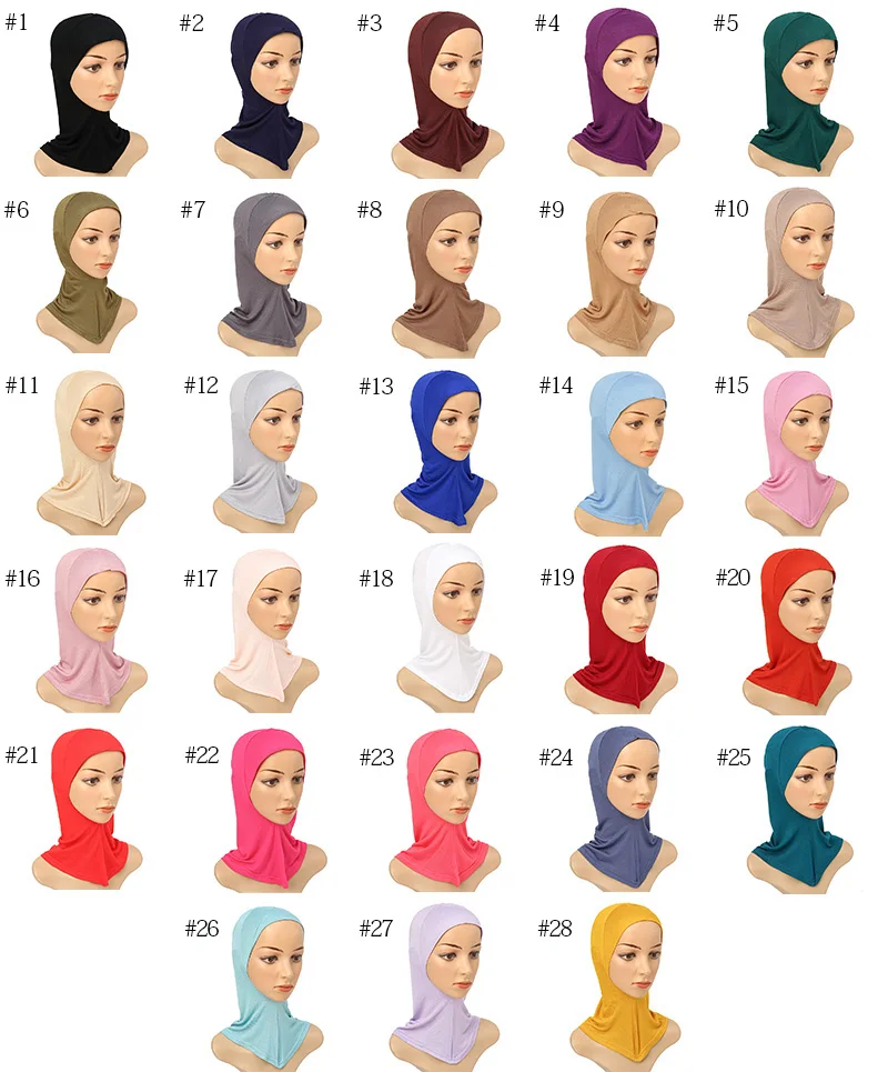 Bufanda interior, gorro interior, gorro de hueso, turbante Hijab, Modal elástico, cubierta completa para el cuello, mujeres musulmanas, sombrero Ninja, pañuelo para la cabeza, Amira islámica