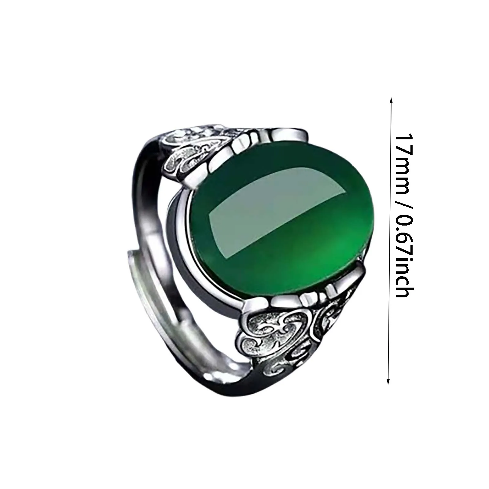 الفولاذ المقاوم للصدأ البيضاوي الحجر الطبيعي الدائري للرجال النساء فنجر مجوهرات اكسسوارات أسود أخضر عين النمر حجر خواتم #6