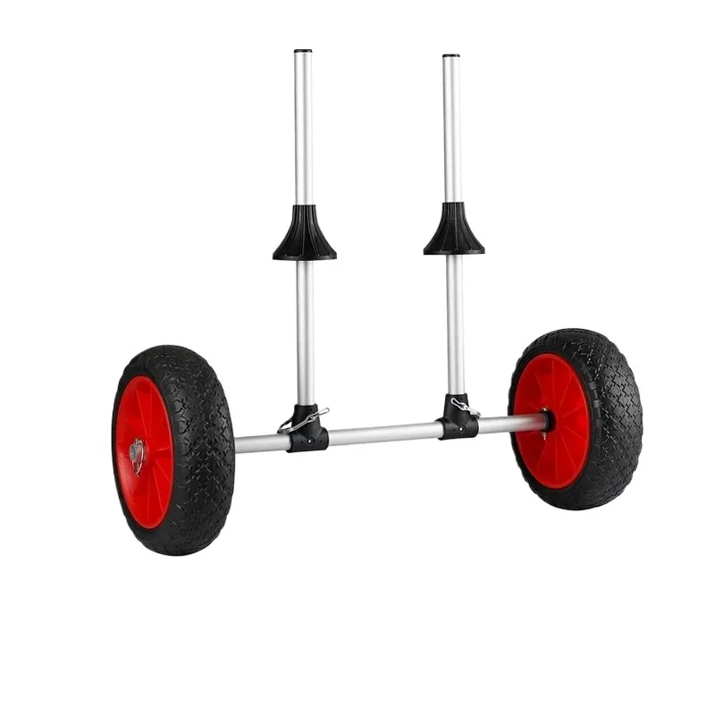 Adjustable Width Top Foam Protection Heavy Duty Kayak Cart Detachable Canoe Trolley Cart with Solid Tires