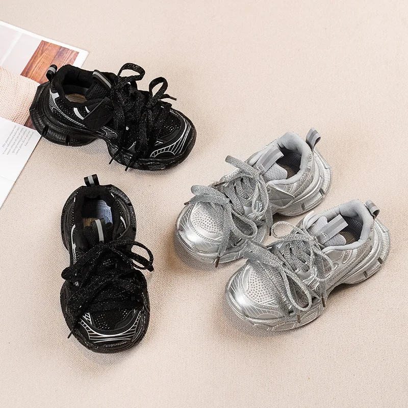 2026 Autumn Kids Chunky Sneakers Lightweight Breathable Fashion Sports Shoes Trendy Walking Footwear Big Boys Girls Teen Wear