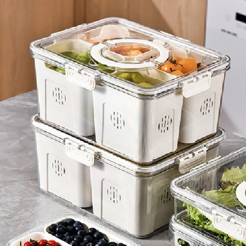 Fruit Tray For Large Picnic Refrigerator Food Storage Transparent Snack Box In Kitchen