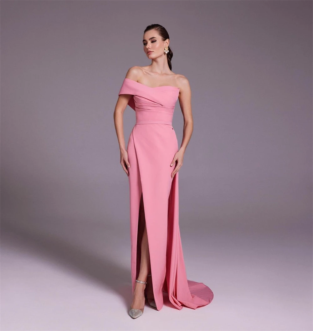 Customized  Exquisite  One-shoulder  Sheath Celebrity  Fold Skirts S Occasion Evening Gown robe pour cérémonie de mariage