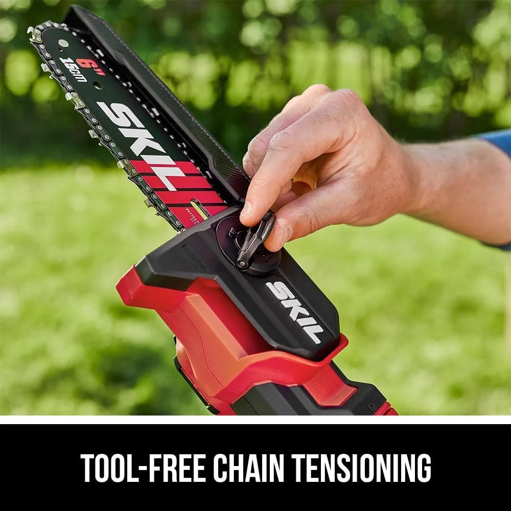 20V Cordless 6-Telescopic Mini Chainsaw Kit with 2.8 Feet Reach, 2.0Ah Battery, and Charger
