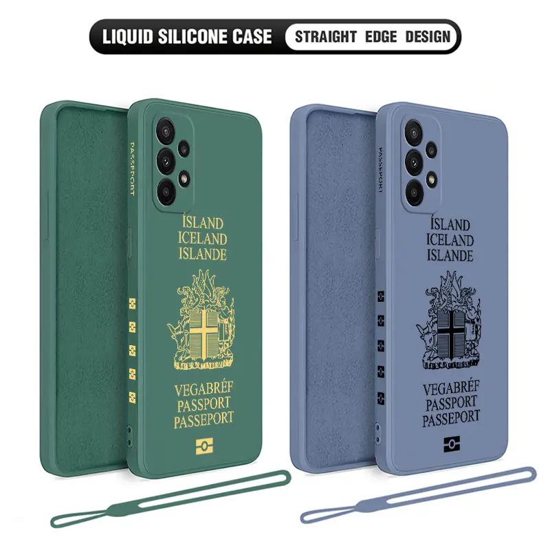 Чехол для телефона с Исландским паспортом для Xiaomi Redmi Note 12 12S 11 11S 11T 10 10A 10T 10S 9T 9 8 7 Pro Plus 10C 9A 9C 9T 4G