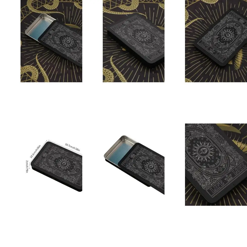 Q39E Playing Card Box Trading Card Case Tarot Storage Can Card Organizers Card Case Empty Metal Storage Box for Gaming Cards