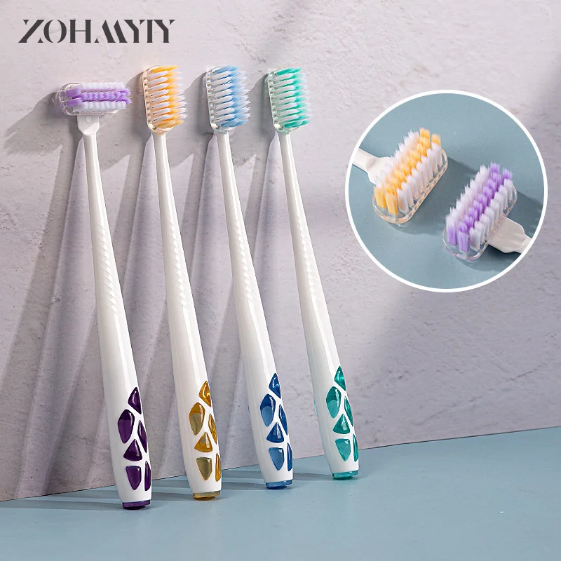 Brosse à dents interdentaire à poils souples pour adultes, revêtement de la langue, interdent, 2 pièces