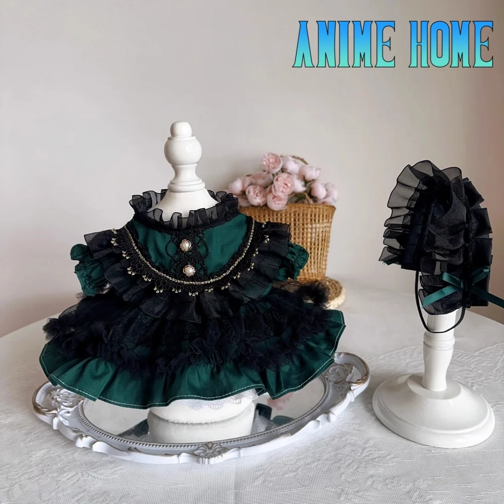 

Original Handmade Lolita Retro Green Dress Suit For 10cm 15cm 20cm 40cm Doll Toy Clothes Costume Cosplay Gift XM