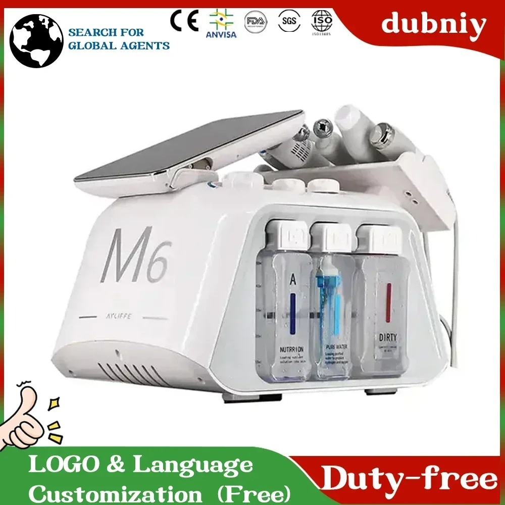 

Professional 6 In 1 Oxygen Hydrofacial Machine Deep Skin Cleaning Whitening Aqua Dermabrasion Blackhead Removal Beauty Salon Dev