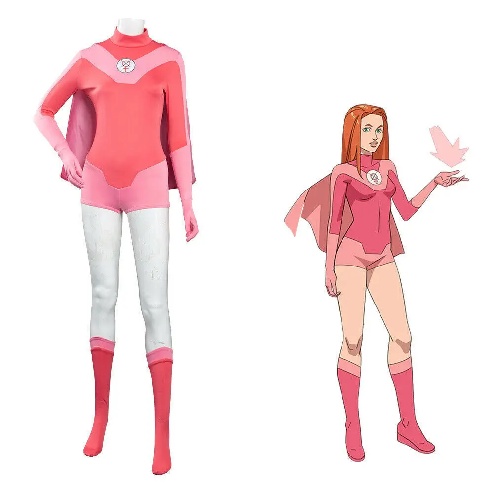 

Anime Costume Unbeatable Atomic Eve Set Halloween Costume Cosplay Dress Pink Color