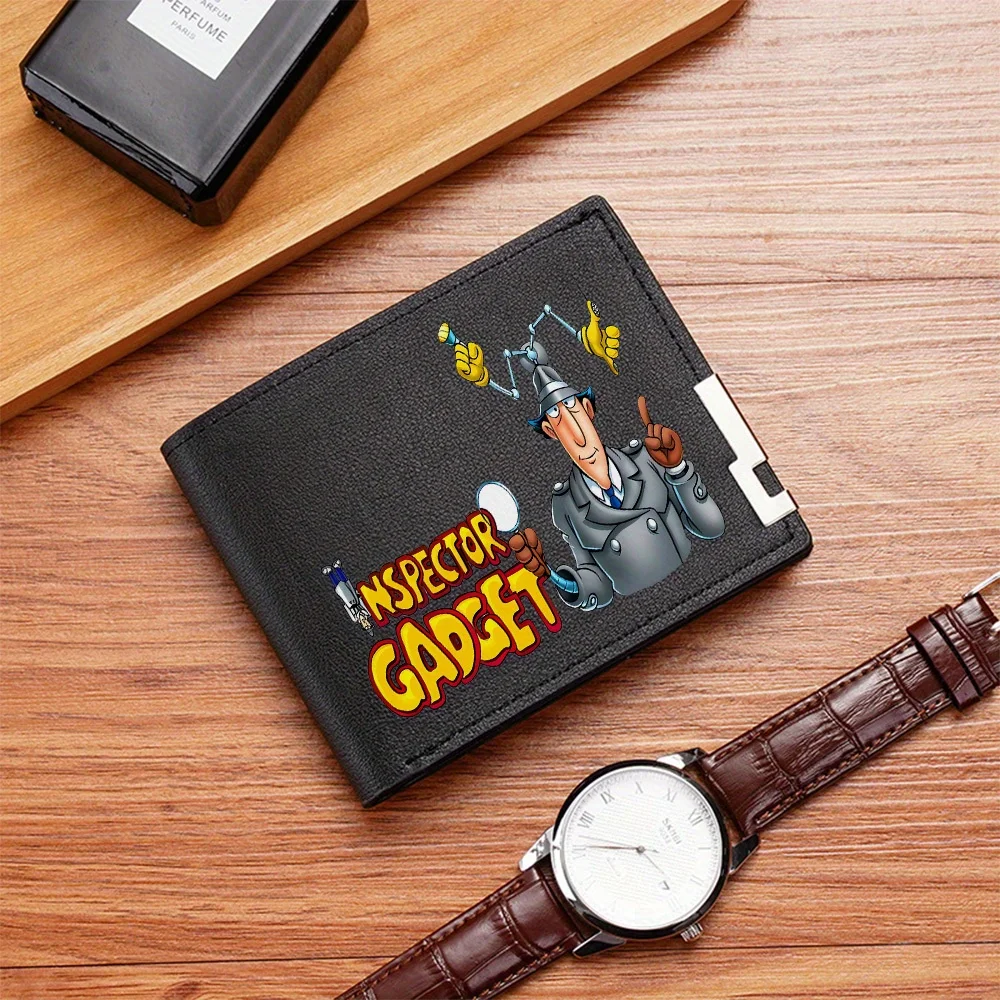 가젯의 로봇 팔이 위를 가리고 있는 남성용 지갑 프린팅 디자인 심플 모던 스타일리시 비즈니스 아버지 남자친구 크리스마스 선물