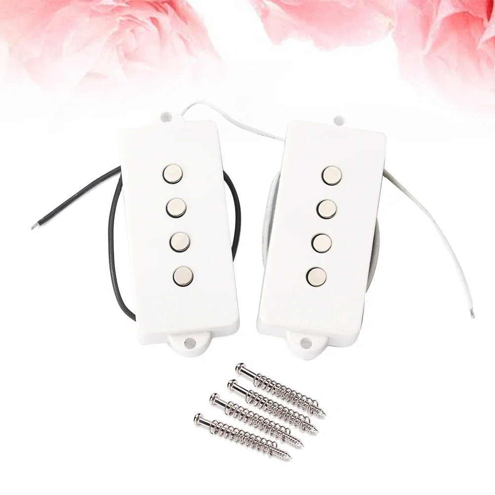

4 String Bass Pickup Set V Medium Output Pb Bass Bridge Neck Open Style Guitar Replacement Parts Replacement