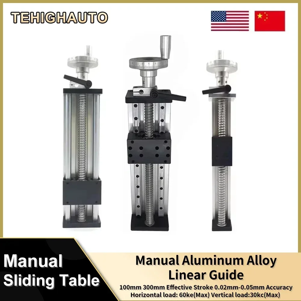 

CNC Manual Sliding Table Digital Display Linear Rail Stage Module Single or double rail SFU1605 C7 Ballscrew with Handwheel