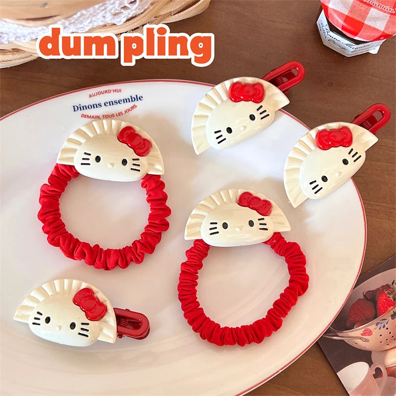 2 Stuks Mode Kawaii Cartoon Simulatie Dumplings Haar Clip Haar Touw Voor Meisjes Schattige Grappige Creatieve Haaraccessoires Geschenken