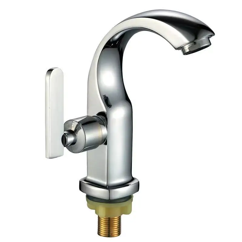 

Zinc alloy square moon curved edge faucet ceramic basin washbasin single cooling single surface basin faucet