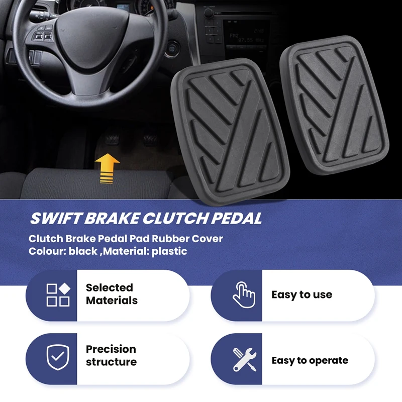 2PCS Brake Clutch Pedal Pad Covers 49751-58J00 For Suzuki Swift Vitara Samurai Esteem SX4 Aerio X90 Sidekick