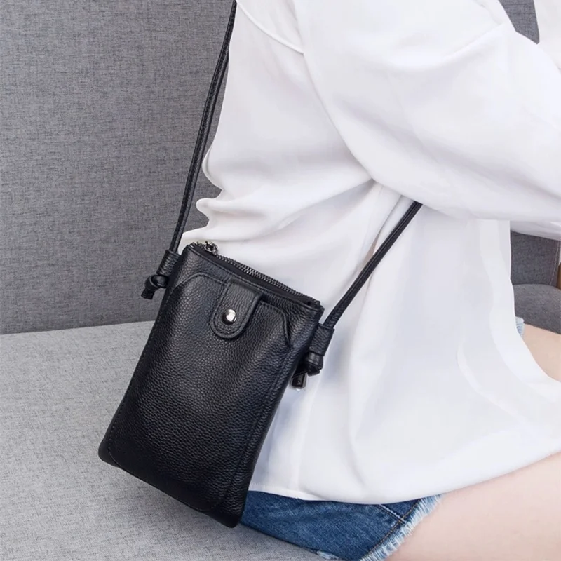 100% Genuine Leather Shoulder Bag for Women Crossbody Bag Small Phone Purse Messenger Bags