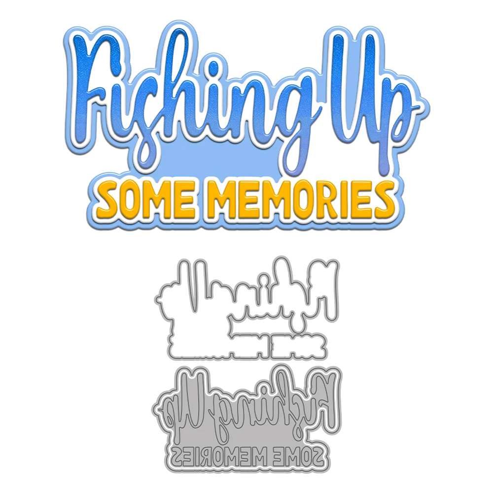 MangoCraft Fishing Up Some Memories Cutting Dies Love Dad DIY Scrapbooking Supplies Metal Dies Knife Mold For Card Making Albums