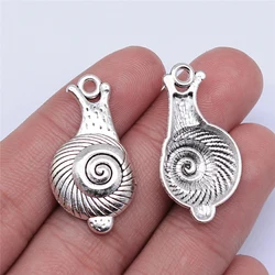 WYSIWYG 10pcs 32x17mm Antique Silver Color Snails Charms Pendant For Jewelry Making DIY Jewelry Findings