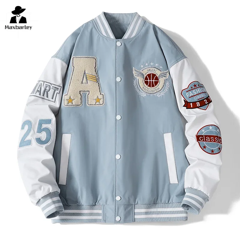 Oversized Baseball Jacket Men's American Letters Couple Y2K Streetwear New Autumn Women's Trendy Brand Casual College Coat