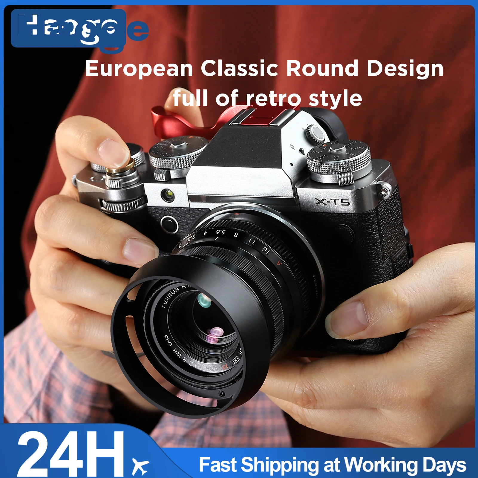 

Haoge LH-FJ35 Круглая бленда для Fujifilm Fuji XF 35 мм F2, XF 23 мм f2 R WR, XC 35 мм F2, черный объектив LH-XF35-2