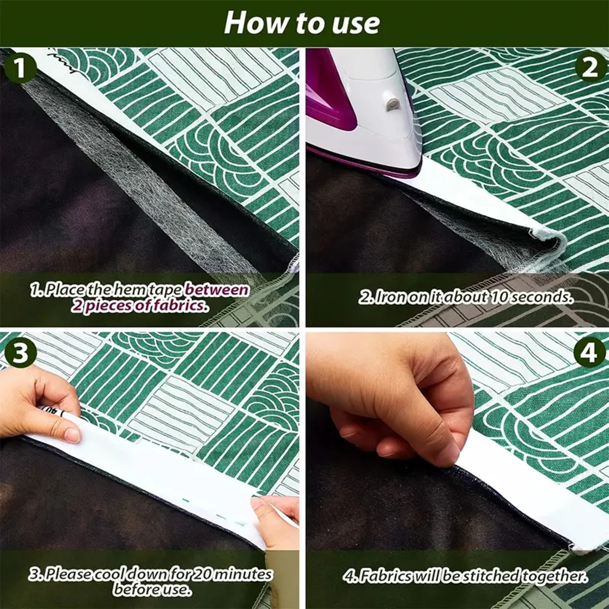 2pcs/set Double-sided Interlining Adhesive Fabric Clothes Iron On Hem Tape Interlining Web DIY Sewing Patchwork Hot Melt