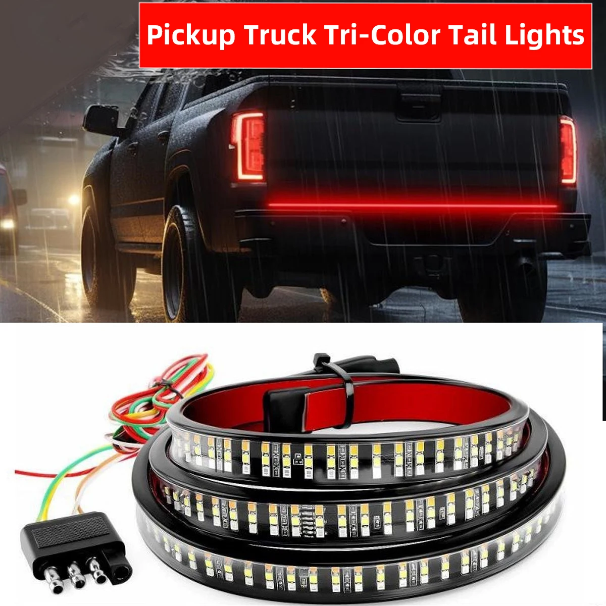 1.2/1.5m Truck Tailgate LED Light Strip, Pickup Truck/Trailer/SUV Full-Function Reverse Turn Signal Taillight Waterproof Design