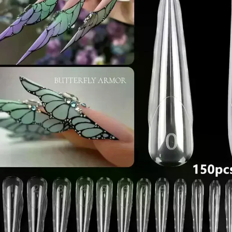 

Innovative Butterfly Nail Dual Forms 150pcs Extended Length 15 Sizes Reusable Gel Extension Molds For Nail Art Professional