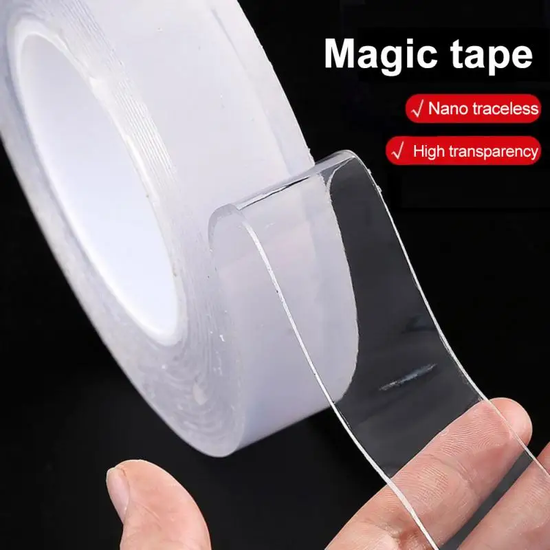 1M/2M/3/5M Nano Tape Double Sided Tape Transparent NoTrace Reusable Waterproof Adhesive Tape Cleanable Home Gekkotape