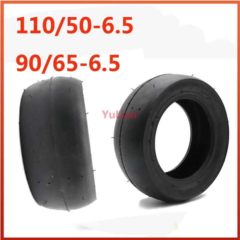 Slick Tyre 90/65-6.5 Front 110/50-6.5 Rear Tubeless Vacuum Tire for 47cc 49cc Mini Pocket Bike Motorcycle Accessories