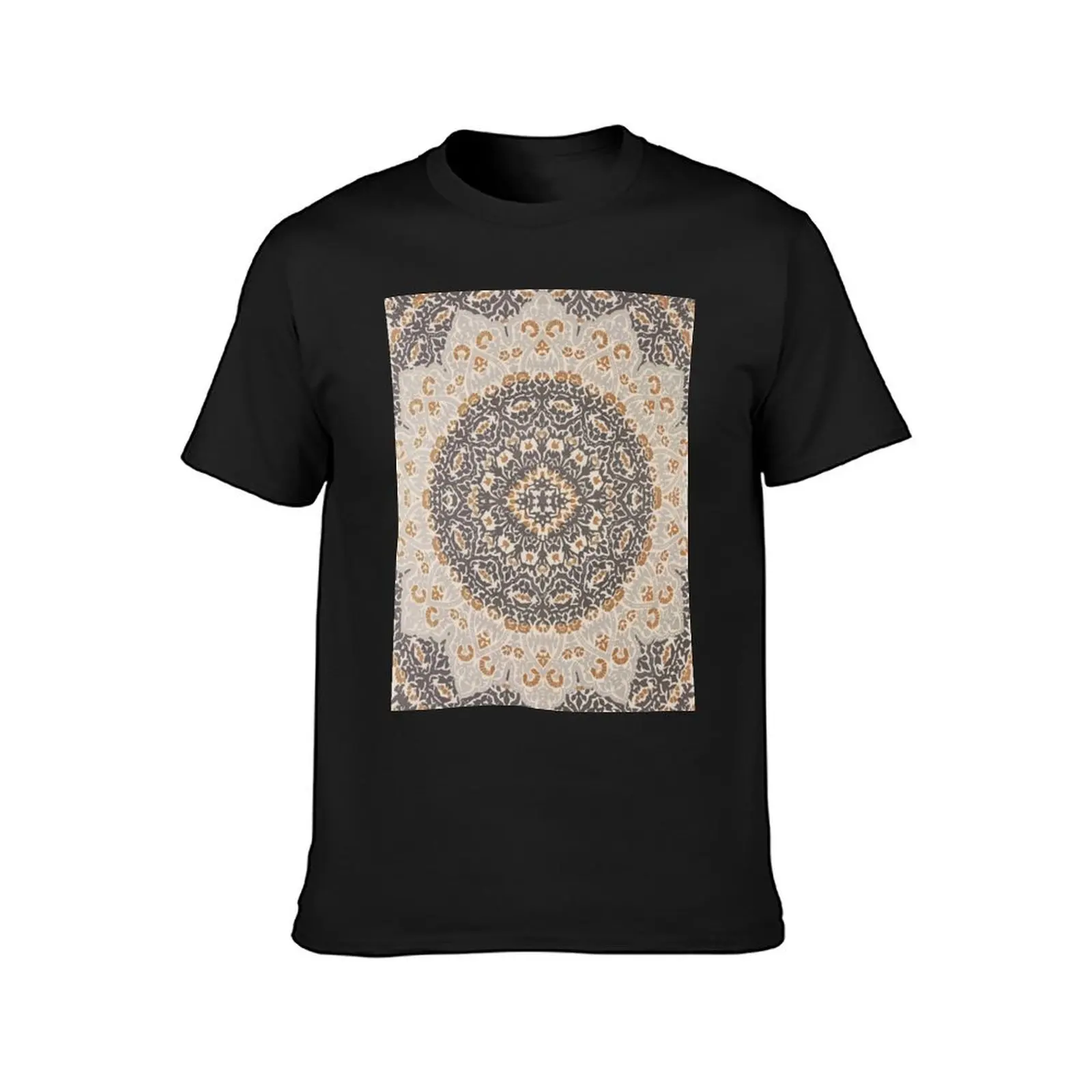 Antique Golden Oriental Traditional Floral Moroccan Mandala Style Artwork T-Shirt quick-drying blanks workout shirts for men