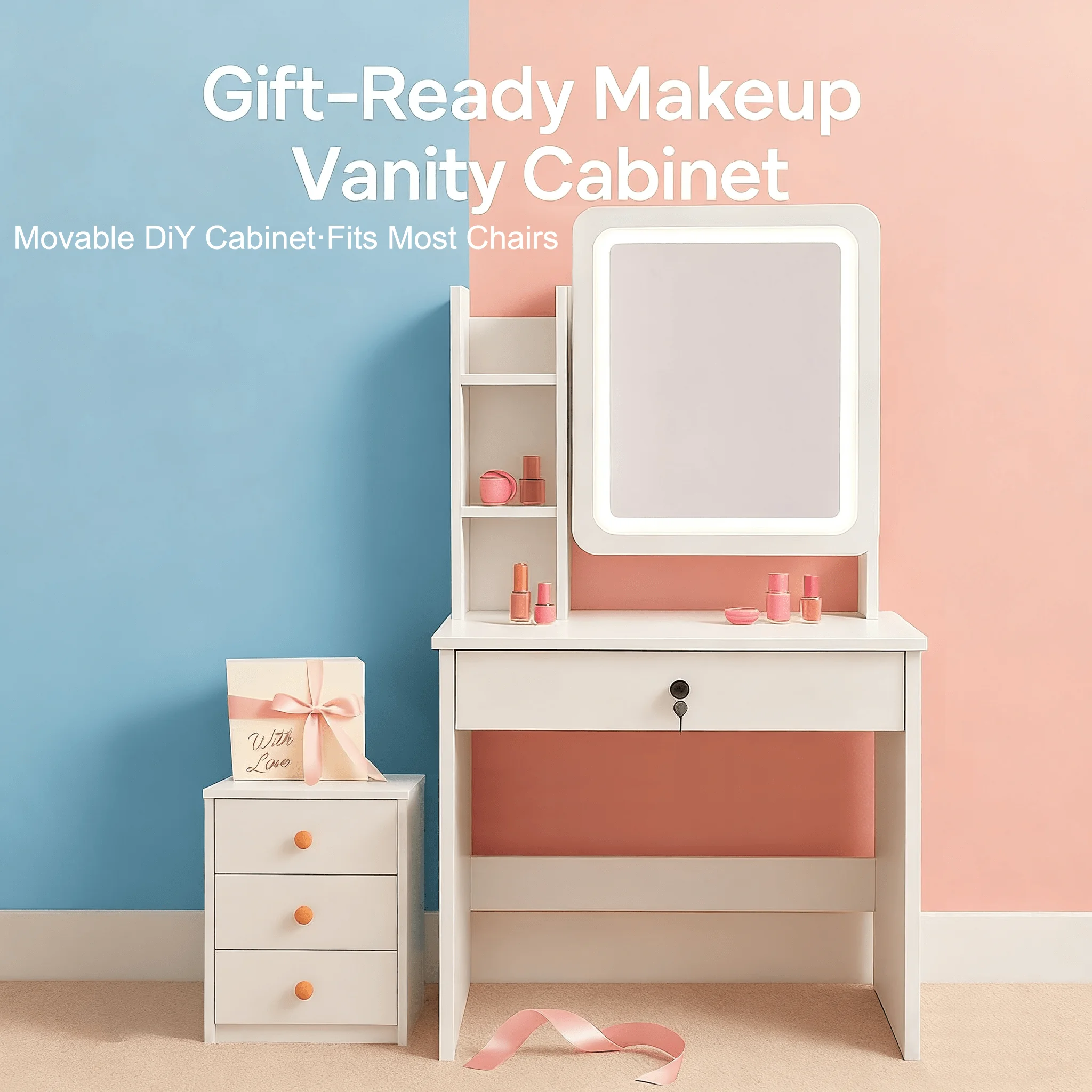 

Компактный светодиодный комод для общежитий и квартир, съемный комод с 3 ящиками для гибкого раскладки.