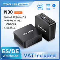 Teclast N30 Mini PC Windows 11 Pro Intel N150 16GB DDR4 512GB SSD Desktop Computer USB3.2 Support 4K Display 2xHDMI 250g WiFi 5